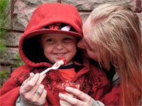 Mom and child at the Colorado Custard Company